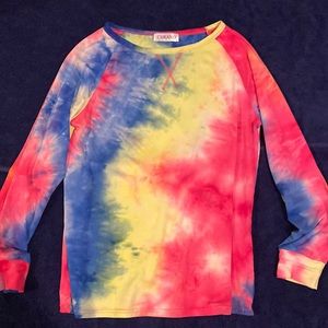 Cbrand Tie-dyed rainbow long sleeved T-shirt Small